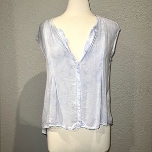 CLOTH & STONE Anthropologie Powder Blue Sleeveless Button-Up Blouse